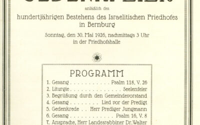 200 Jahre Jüdischer Friedhof Bernburg